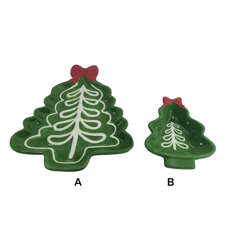 ख्रिसमस ट्री प्लेट हाताने पेंट केलेले हॉलिडे गिफ्ट ख्रिसमस ट्री प्लेट हाताने पेंट केलेले हॉलिडे गिफ्ट