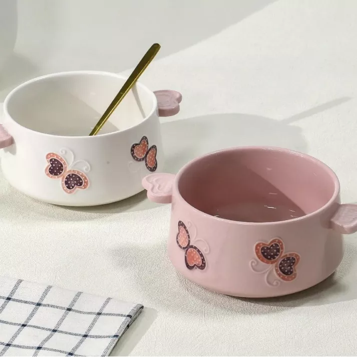 डिशवॉशर सेफ हँड-पेंट केलेले सिरेमिक वाडगा