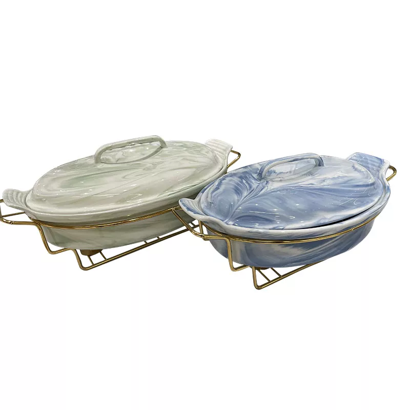 मोहक मार्बलिंग सिरेमिक प्लेट