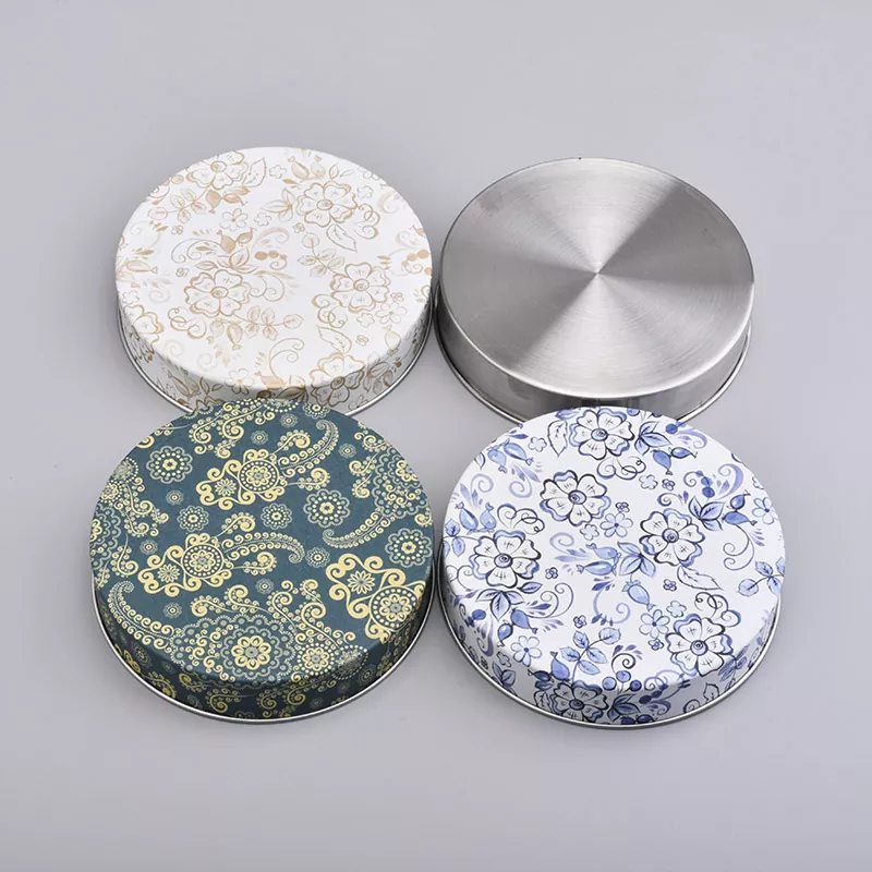 वैयक्तिकृत प्रिंट टिन मेणबत्ती जार झाकण