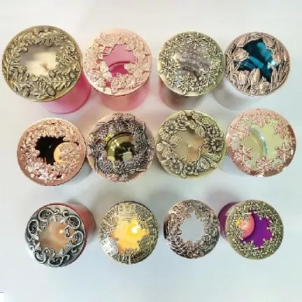 सार्वत्रिक पोकळ लोह मेणबत्ती जार झाकण